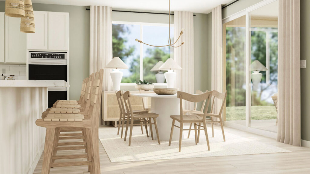 Lennar interior design streamlined sage dining room
